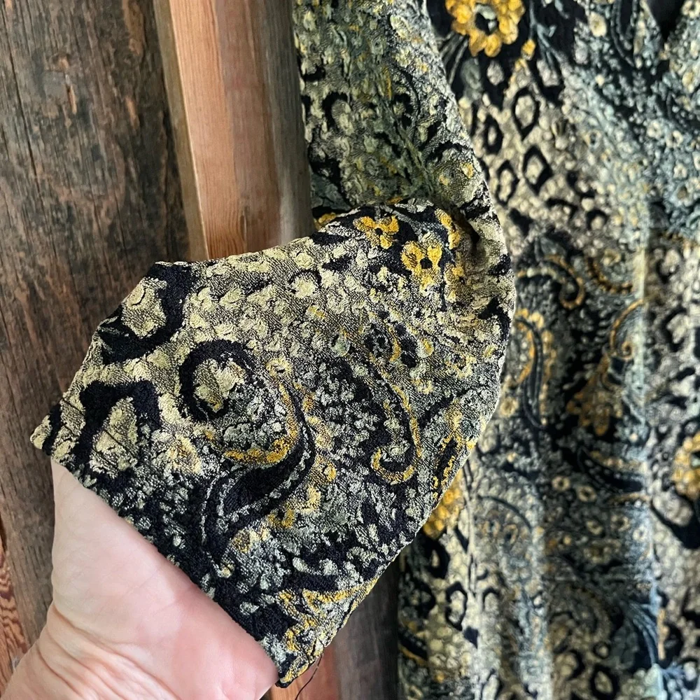 NorthStyle Black and Gold Embellished Wrap Blouse - Picture 4 of 4